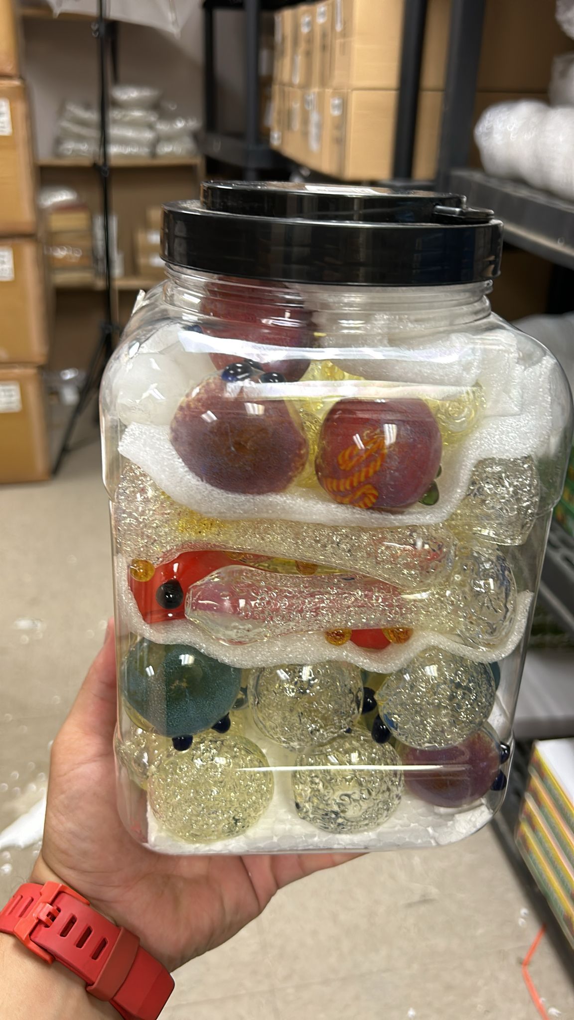 4 Ich Sedimentray Fancy Glass Pipe Jar of 30 pcs - BDL-FNC-JAR30