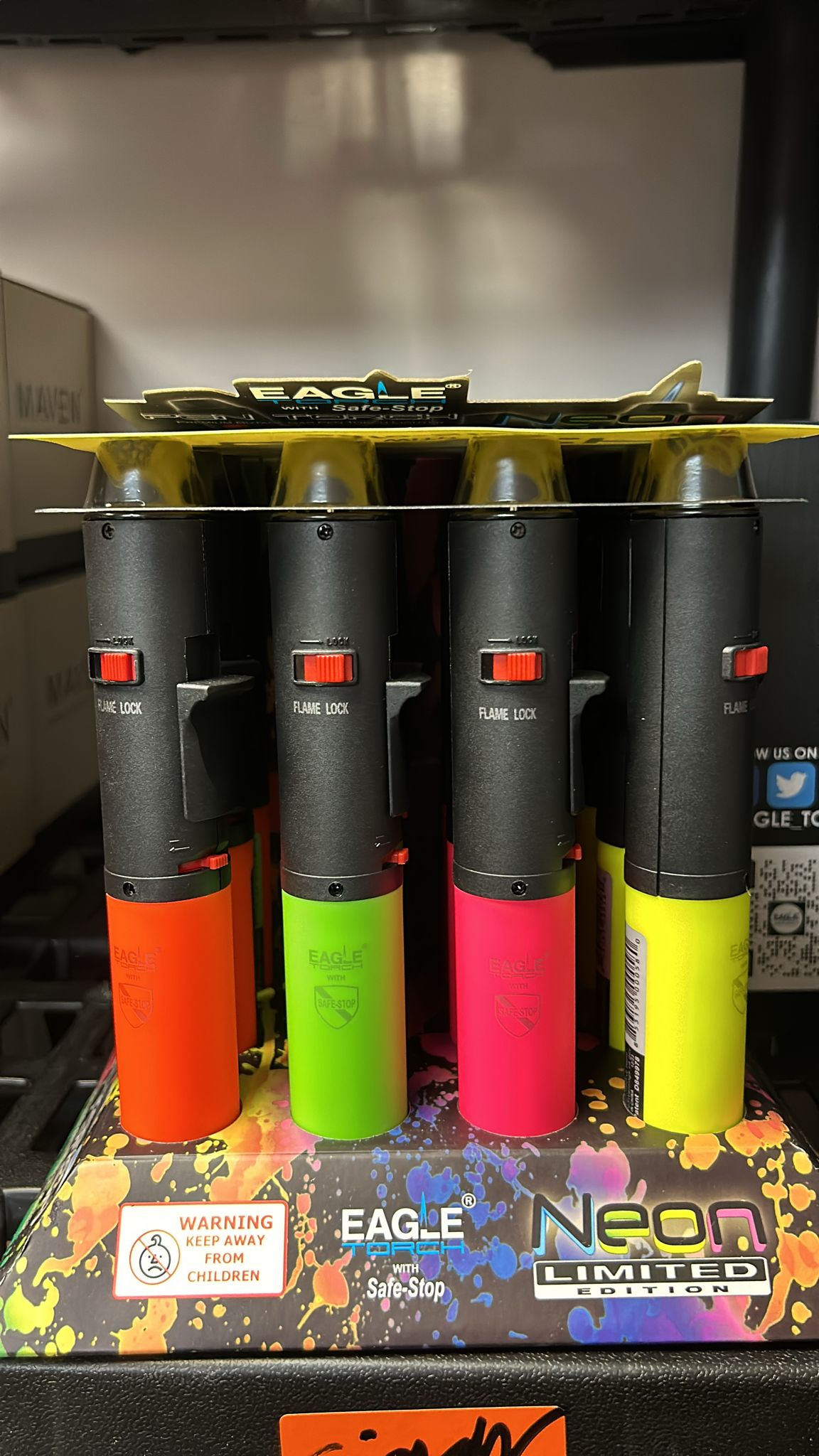 Eagle Neon Pen Torch Lighter (Display of 12) - BDL-PT132N