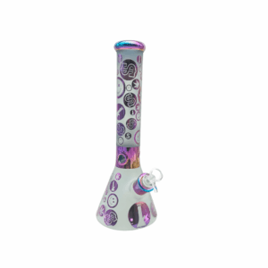 14 INCH 7 MM HEAVY DUTY SANDBLASTED HAPPY MONEY VIBEZ BONG - BDL-ARB001