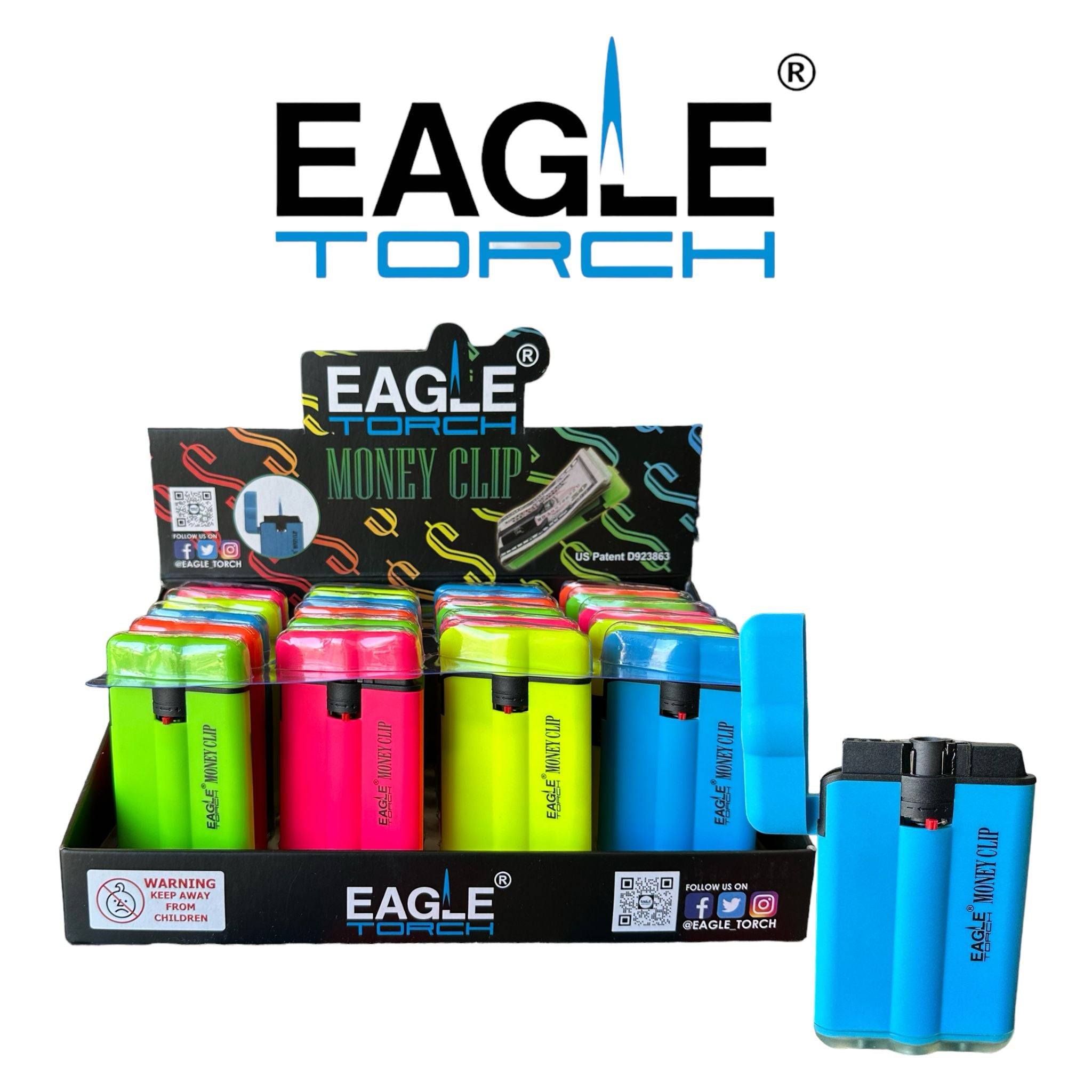 Eagle Money Clip Torch Lighter - 20ct