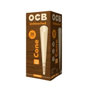 OCB Virgin Unbleached 1 1/4 Pre-Rolled Cones Mini Tower- 50ct - BDL-OCBCONEUNB12550]