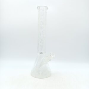 16 INCH FROSTED ETCHED BEAKER BONG WITH GIANT BASE PERK AND MATCHING FROSTED BOWL - BDL-ARB243